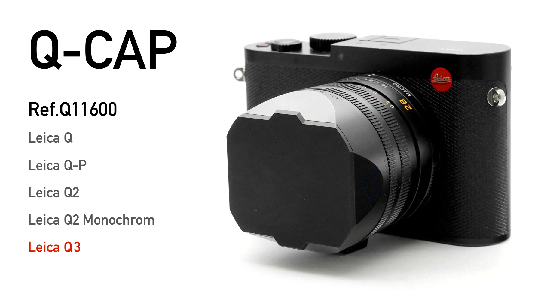 Leica(ライカ) Q用/Q2用 純正メタルレンズキャップ ブラック